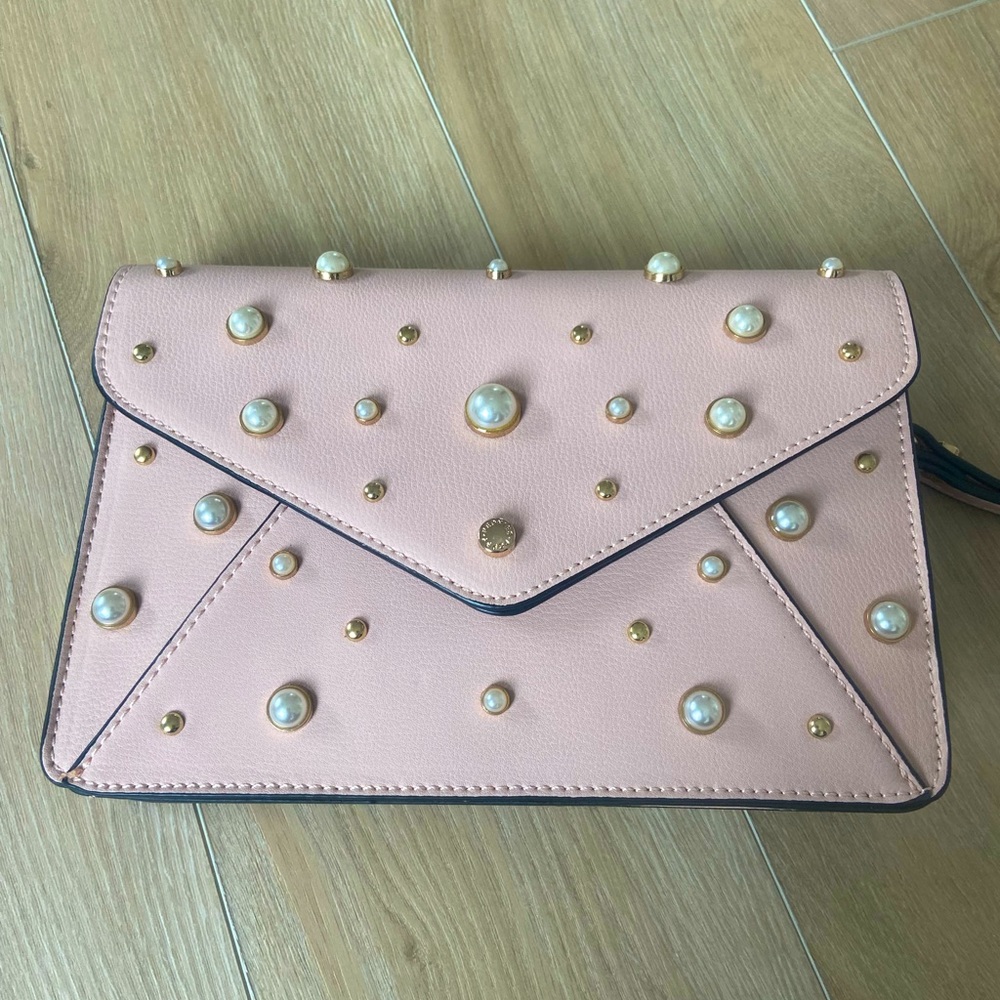 Blush Clutch with Pearls